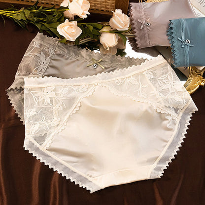 Luxury Satin Lace Breathable Panties