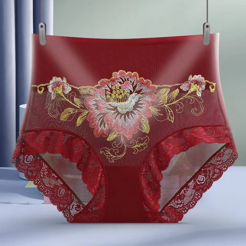 Premium High Waist Lace Embroidered Panties