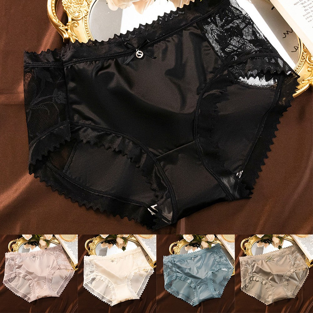 Luxury Satin Lace Breathable Panties