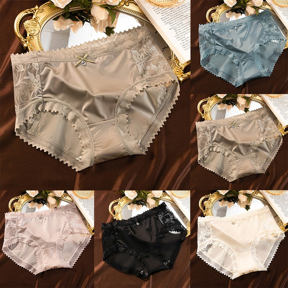 Luxury Satin Lace Breathable Panties