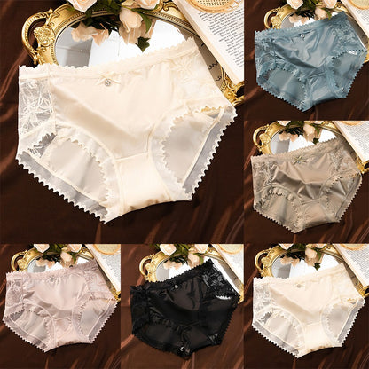 Luxury Satin Lace Breathable Panties