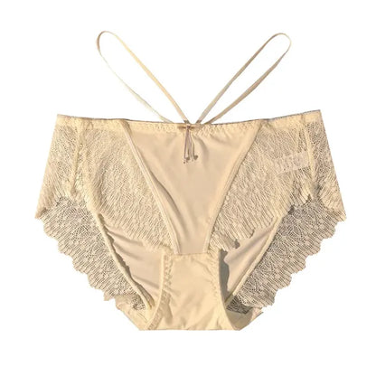 Crossed Thin Belt Hollow Lace Panty